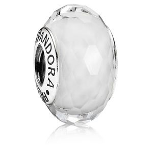 PANDORA white Murano charm